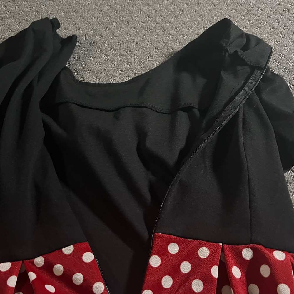 Oxiuly Fashion Minnie Dress Women XL Red Polka Dot Disneybound Retro Pockets - Picture 4 of 9